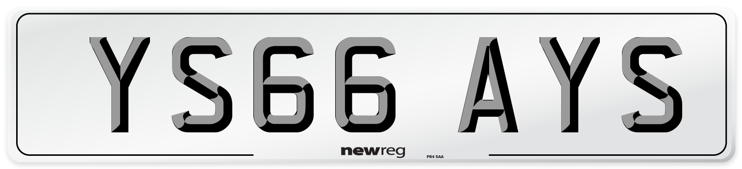 YS66 AYS Number Plate from New Reg